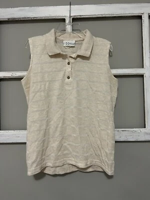 Camisa Atlética Vintage Años 80 Marcia Para Mujer S Sin Mangas Elastizada Crema Bronceada EE. UU. USADA EN EXCELENTE ESTADO Foto 1 de 3