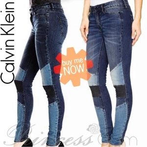 CALVIN KLEIN Skinny Anouk Colorblock Jeans Sz 32 - Picture 1 of 8