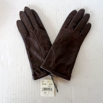 Soft Lamb Women's Brown Leather Gloves from Neiman Marcus Size 7.5M New NWT - Image 1 of 4