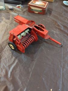 Vintage TRU-SCALE Hay Baler Red Metal Farm Toy Pressed Steel Toy