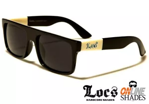 LOCS Flat Top Squared BLACK Frame IVORY Arms Women's OG Designer Sunglasses NEW - Picture 1 of 1