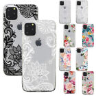 Case For iPhone 11 12 13 14 15 Pro Max 8 Clear Silicone Flowers Phone Back Cover