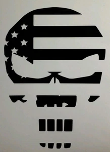 PUNISHER SKULL AMERICAN FLAG DECAL STICKER VINYL 2nd Amendment Gun Rights USA - Picture 1 of 8