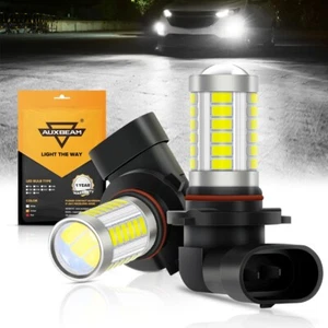 AUXBEAM HB4/9006 LED Fog Light Bulbs Driving Lamp White 6500K High Power Lamp 2X - Picture 1 of 12