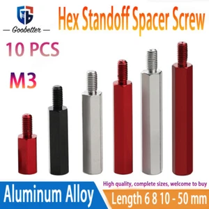 Hex Aluminium Standoff Spacer Screw Pillar PCB PC M3 6-50mm Computer Motherboard - Picture 1 of 5