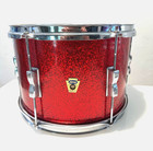 *NICE* Vintage Ludwig 12 x 8 Club Date Rack Tom Red Sparkle Keystone Badge