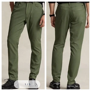NEW Polo Ralph Lauren Men Active Fit Performance Chino Pants Green Stretch 38/34 - Picture 1 of 7
