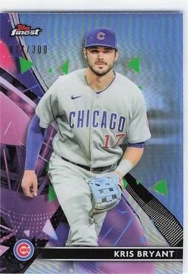 2021 Finest #34 Kris Bryant #/300 Chicago Cubs Sky Blue Refractor - Image 1 of 2