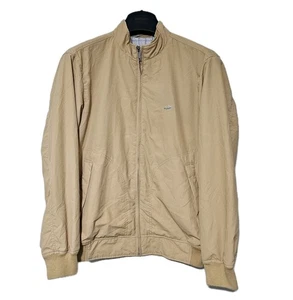 Vintage Bomber Jacket Crocodile 90s USA Mens Large Beige/ Light Brown - Picture 1 of 8