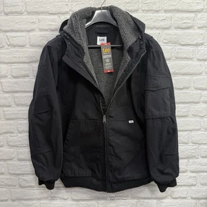 Lee Premium Hooded Sherpa Lined Coat XL Black Bomber Work Jacket Carrhart Style - Bild 1 von 14