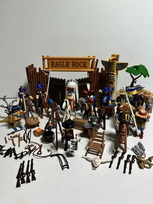 Playmobil Eagle Rock Fort Set 3028 & 3811 - Western, Civil War, Indians READ - Image 1 of 4