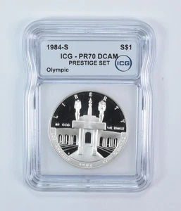 1984-S Olympics Commemorative Silver Dollar Prestige Set PR70 DCAM ICG - Picture 1 of 5