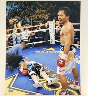 Manny Pacquiao "Pacman" autograph signed 16x20 Photo vs Hatton BAS Beckett - Image 1 of 3