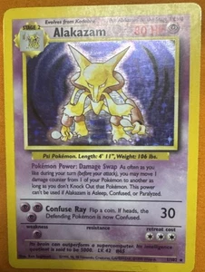 Pokémon Alakazam TCG Card Base Set 2 Holo Unlimited Rare Card 1/102 Psychic - Picture 1 of 7