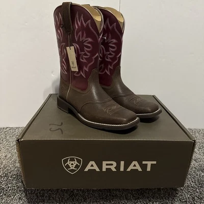 Ariat Delilah Java Burgundy Western Cowgirl Cowboy Boots Women 8.5 B New W/ Box - Image 1 of 4