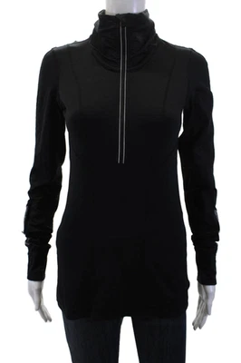 Lululemon Womens Textured High Neck Zip Lined Athletic Top Black Size S - Image 1 of 4