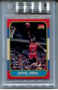 1986 Fleer Basketball 57 Michael Jordan Rookie BGS MINT 9,  ALMOST 9.5.  9.5Cent