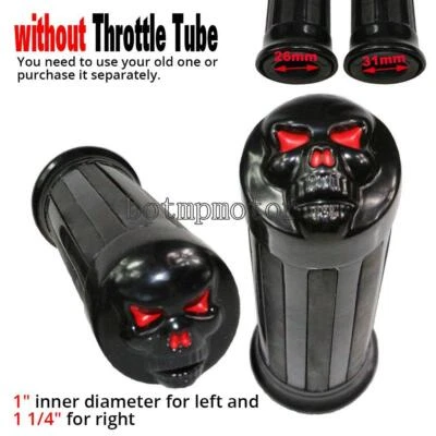 Black Skull Handlebar Hand Grips for Yamaha Road Star XV1600 XV1700 Warrior - Image 1 of 4