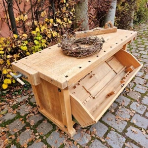 Hobelbank Werkbank Tisch Kücheninsel Kaffeebar Bar mit Kipplade Ulmia Küche Bad - Bild 1 von 14