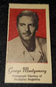 Ritratti di stelle del cinema vintage anni '50: GEORGE MONTGOMERY - rara carta da collezione - Foto 1 di 2