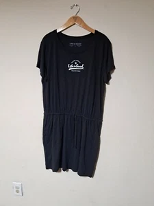 Life Is Good Women's Short Sleeve Cover Up Drawstring Lounge Dress Pockets L. - Picture 1 of 11
