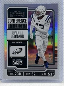 Boleto de conferencia Shaquille Leonard #45 Panini Contenders #/99 2023 - Imagen 1 de 2