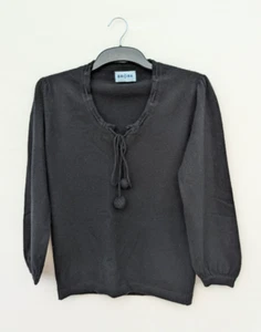 Brora Jumper Womens UK 12 100% Cashmere Sweater Jumper Knit V Neck Top Baubles - Picture 1 of 9