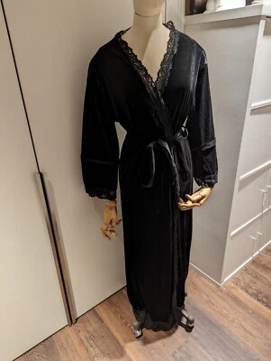 Long Black Velvet Robe M. NWOT - Image 1 of 3