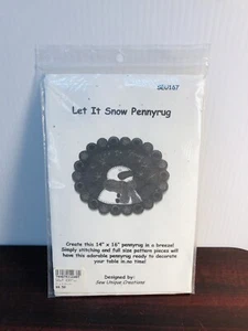 Sew Unique Creations Wool Felting Pattern LET IT SNOW PENNYRUG 14"x16" SEU167 - Picture 1 of 4