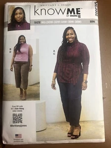 New Uncut Know ME Sewing Pattern Women's Size 30W-38W ME2002 Shirt Capri Pant - Picture 1 of 3