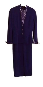 DAYMOR COUTURE New York Paris Womens Size 6 Purple Dress Suit Gown Mother Bride - Picture 1 of 17