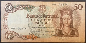 PORTUGAL, 1964, 50 Escudos, Billete/Paper Money, #168, Circulated, used - Picture 1 of 2