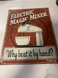 Electric Magic Mixer TIN SIGN funny vtg ad metal poster bar kitchen decor 1193 - Picture 1 of 3