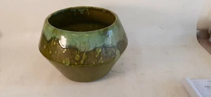Antiguo cuenco de cerámica artística, esmalte azul/verde, FM - 703, marca de EE. UU. - Imagen 1 de 4