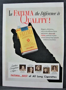 Vintage 1951 Fatima Cigarette Magazine Ad Full Pg Nancy Kelly Mary Scott Dragnet - Picture 1 of 1