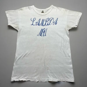 True Vintage 60s Russell Southern Co LAMBDA MU Calculus Math Shirt Size XL - Picture 1 of 9