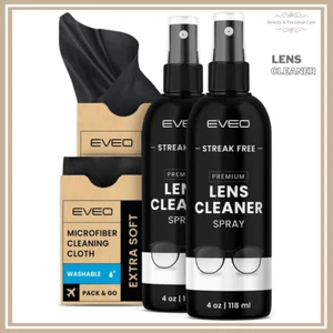 Eyeglass Cleaner Spray Complete Glasses Cleaning Kit Glasses No Streak Pack x 2 - Picture 1 of 8