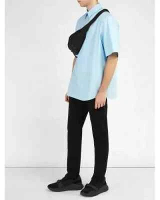 Nueva Camisa Valentino Garavani De Gran Tamaño Manga Corta Algodón Azul Claro Foto 1 de 4