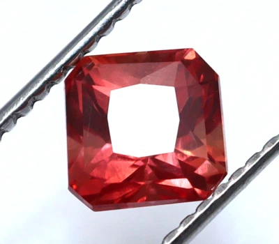 Padparadscha de zafiro naranja natural de 5,70 quilates CERTIFICADO piedra preciosa corte Asscher Foto 1 de 4