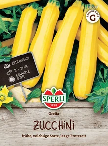 Zucchini 'Orelia' F1 - Cucurbita pepo, gold-gelb, nicht rankend, Samen, 83608 - Bild 1 von 2