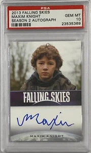 MAXIM KNIGHT AUTO 2013 FALLING SKIES SEASON 2 AUTOGRAPH PSA 10 GEM CARD LOW POP - Bild 1 von 2