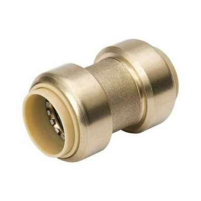 PACK OF 8 - ProLine Mueller- 1/2" x 1/2" Push Connect Brass Coupling 630-003 - Image 1 of 3