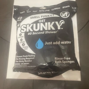 Skunky Disposable Rinse-Free Bathing Sponge Wipes, AS-SEEN-ON-TV, Cleans without - Picture 1 of 2