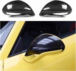 Carbon Fiber Side View Mirror Cover Caps for Porsche 981 Boxster Cayman 2012-16 - Picture 1 of 8