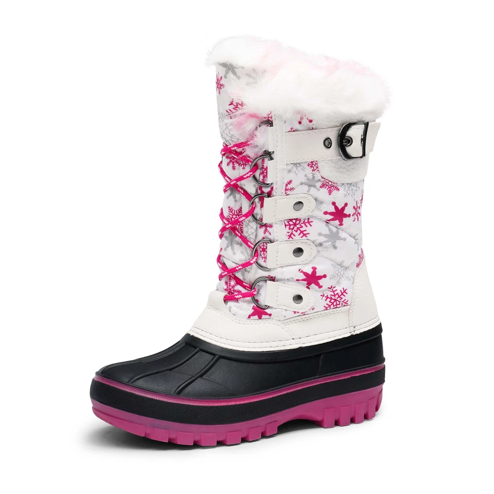 Niños Niñas Botas de Nieve Aisladas Invierno Cálidas Hasta la Rodilla Botas de Esquí Niños Talla 9T-6 Foto 1 de 4