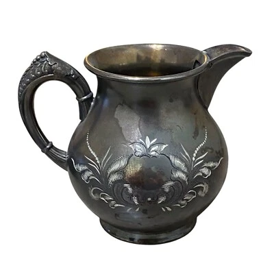 Antique 1800s Barbour Bros Victorian Quadruple Silver Creamer Pitcher 25107 - Image 1 of 4