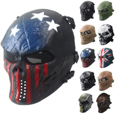 Halloween Full Face Mask Skull Masks with Metal Mesh for Cosplay Costume Party - Image 1 of 4