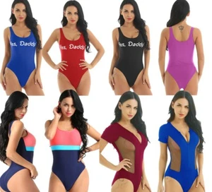 Damen Badeanzug One Piece Monokini Badeanzug Monokini Tanga Bodysuit Trikot - Bild 1 von 53