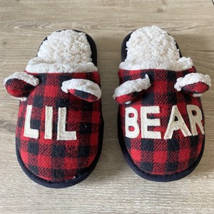 lil bear plaid slippers