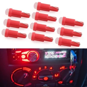 Car Instrument Red Indicator T5 1 SMD Light Dashboard Gauge Lamp Wedge Bulbs - Picture 1 of 10